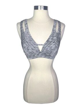 BECCA Sundance Split Halter Bikini Top - Gray - Size Small